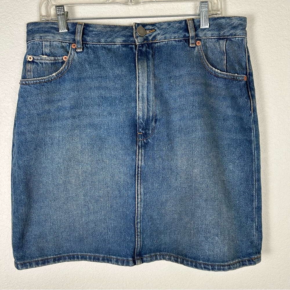 ASOS Women’s Sz 12 cotton denim 5 pocket mini skirt Preppy Boho Chic Cowgirl
